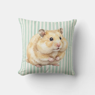 Decorativo Funda de cojín de acuarela de hámster sirio