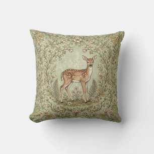 Decorativo Funda de cojín de bosque con cervatillo moteado