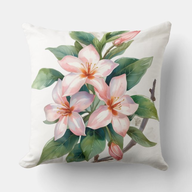 Decorativo Funda de cojín de botánica al acuarela (Anverso)