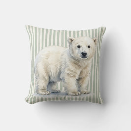 Decorativo Funda de cojín de cachorro de oso polar acuarela