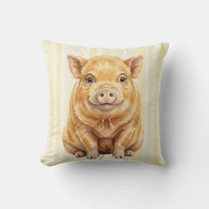 Decorativo Funda de cojín de cerdo Kunekune de granja con acu
