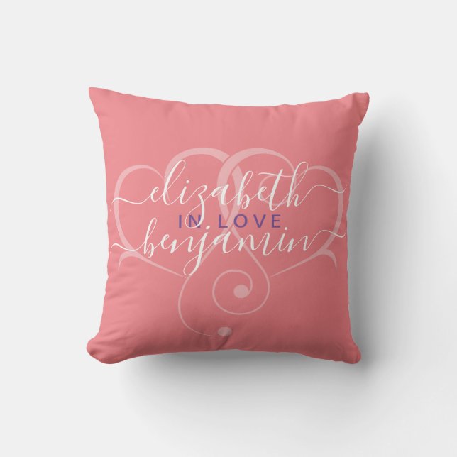 Decorativo Funda de cojín de diseño de corazón simple editabl (Anverso)