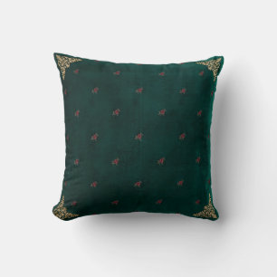 Decorativo Funda de cojín de esquina dorada barroca