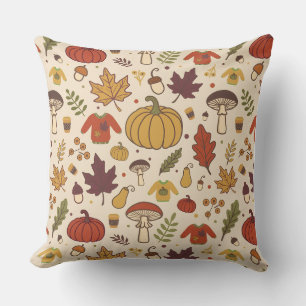 Decorativo Funda de cojín de estilo calabaza acuarela