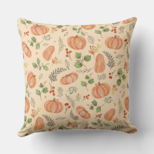 Decorativo Funda de cojín de estilo calabaza acuarela