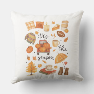 Decorativo Funda de cojín de estilo calabaza acuarela