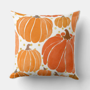 Decorativo Funda de cojín de estilo calabaza acuarela