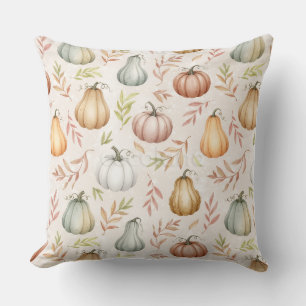 Decorativo Funda de cojín de estilo calabaza acuarela