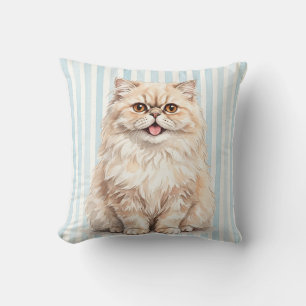Decorativo Funda de cojín de gato con acuarela caprichosa