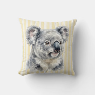 Decorativo Funda de cojín de koala en acuarela