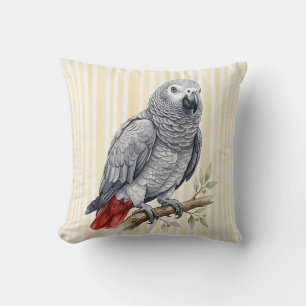 Decorativo Funda de cojín de loro gris africano
