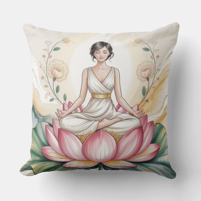 Decorativo Funda de cojín de meditación Bloom Within (Anverso)