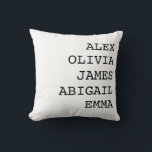 Decorativo Funda de cojín de nombre de familia personalizado<br><div class="desc">Funda de cojín con nombre de familia personalizado – un regalo personalizado y acogedor para Mamá, Abuela o cualquier persona especial. ¡Perfecto para la decoración del hogar y momentos emotivos! Agregue calidez y personalidad a su hogar con mis fundas de cojín de nombre de familia personalizadas. Perfecto para celebrar ocasiones...</div>