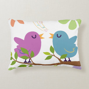 Decorativo Funda de cojín de pájaros cantores lindos