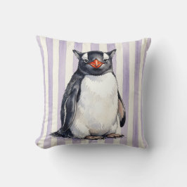 Decorativo Funda de cojín de pingüino Gentoo acuarela