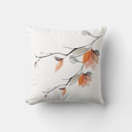 Decorativo Funda de cojín de rama de flor en acuarela impresi