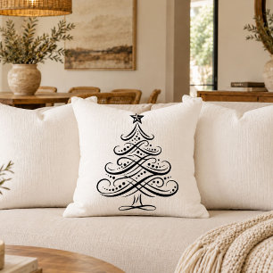 Decorativo Funda de cojín decorativa con dibujo de árbol en b