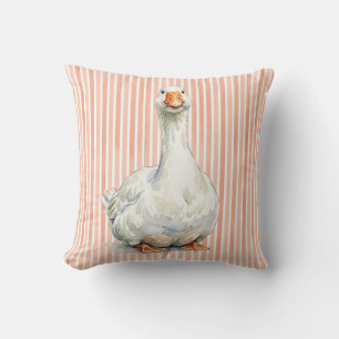 Decorativo Funda de cojín decorativa de granja de ganso acuar