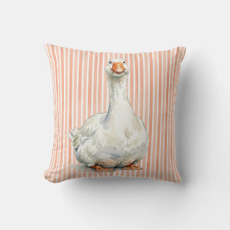 Decorativo Funda de cojín decorativa de granja de ganso acuar