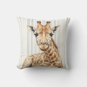 Decorativo Funda de cojín decorativa de jirafa acuarela