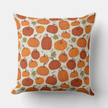 Funda de cojín estilo acuarela de calabaza
