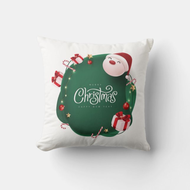 Decorativo Funda de cojín Feliz Navidad (Anverso)