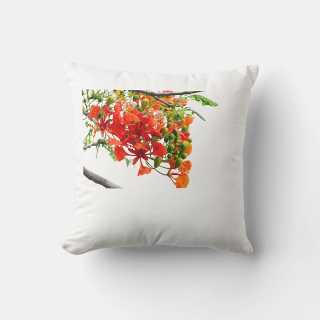 Decorativo Funda de cojín floral Gulmohar Royal Poinciana (Anverso)