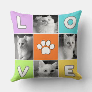 Decorativo Funda de cojín impresa con amor de gato lindo