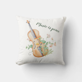 Decorativo Funda de cojín personalizada Música floral de viol