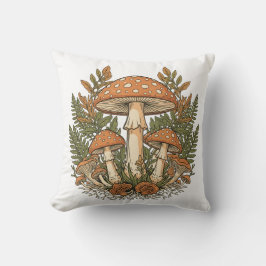 Decorativo Funda de cojín vintage de hongos, botánica para