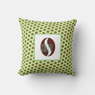 Decorativo Funky Coffee Beans Pattern Cushion Cojín decorativ