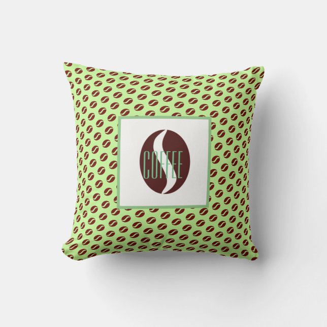 Decorativo Funky Coffee Beans Pattern Cushion Cojín decorativ (Anverso)
