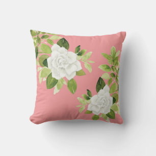 Decorativo Gardenia cabo jazmín patrón floral Cojín decorativ