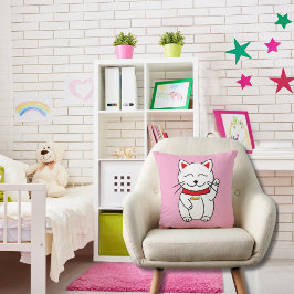 Decorativo Gato afortunado para los amantes del gato Cojín de