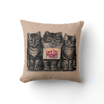 Gatos "amor del vintage usted más" Cojín