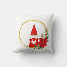 Decorativo Gnomo de Navidad en cojín blanco