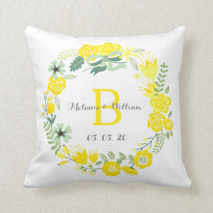 Decorativo Guirnalda floral personalizada casando el Cojín