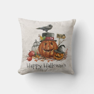 Decorativo Halloween Black Bird and Pumpkins   Cojín