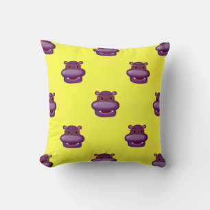 Decorativo Henrietta Hippo Head Cojín decorativo-Amarillo