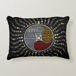 Decorativo Hermosas palabras y cojín de mandala