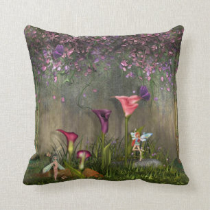 Decorativo Hermoso cojín con flores y hadas