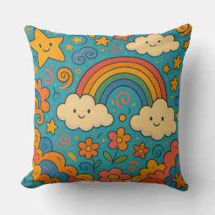 Decorativo Hermoso cojín con patrón estético vintage 🌈✨🌸