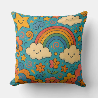 Decorativo Hermoso cojín con patrón estético vintage 🌈✨🌸