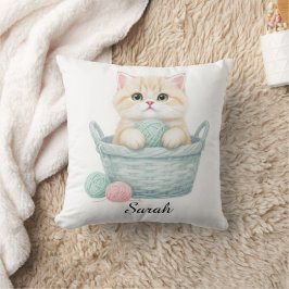 Decorativo Hermoso cojín de kitty de lana 