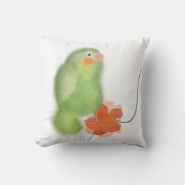 Decorativo Hermoso cojín pájaro verde "Lovebirds" Colección