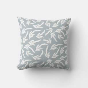 Decorativo Hojas azul claro, cojín moderno floral