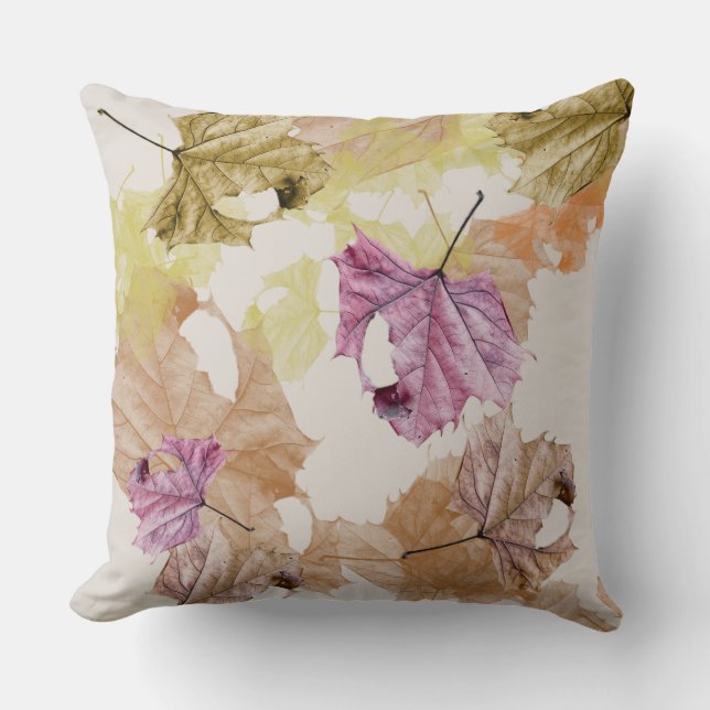 Decorativo "hojas de otoño" COJÍN PARA LANZAR (Anverso)
