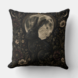 Decorativo La Liebre Lunar | Cojín Botánico Celestial Gótico