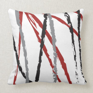 Decorativo Las LÍNEAS NEGRAS ROJAS DISEÑAN el Cojín