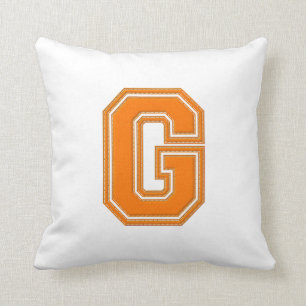 Decorativo Letra colegiada Cojín decorativo, Naranja y G bla